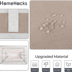 HomeHacks 2-Pack Large Laundry Basket, Waterproof, Freestanding Laundry Hamper, Collapsible Tall Clothes Hamper with Extended Handles for Clothes Toys in the Dorm and Family (Brown, 75L)