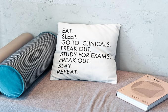 OFlich Nursing Student Pillow Cover - School Gift Throw Pillow, 18x18, Funny Nurse Gifts