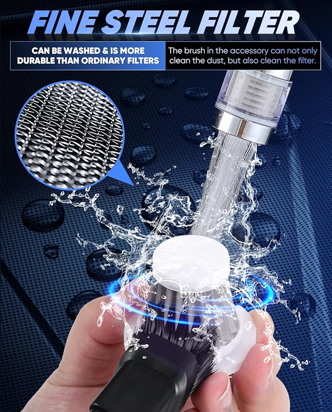 Saker Car Vacuum Portable Cordless 3 in 1 Handheld Car Vacuum 15000PA High Power with Brushless Motor and TypeC for Christmas Cars,Office,Home Cleaning HL107B