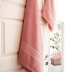 Luzia 8 Piece Bathroom Towel Set - 100% Turkish Cotton, Premium Quality - 2 Bath Towels 2 Hand Towels and 4 Washcloths (Coral)