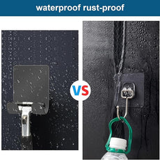 Diesisa Razor Holder for Shower + Adhesive Wall Hooks, Premium 304 Stainless Steel Shower Razor Holder with Heavy Duty Waterproof Sticky Hooks for Hanging Towels, Coat, hat (4+4 Pack) - Grey