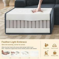 105''Sectional Cloud Couch with L Shaped Chaise,Modern Modular Sectional Sofa,Comfy Sectional Couches for Living Room,Bedroom,Apartment (Dark Grey, 105''W Left Facing Chaise)