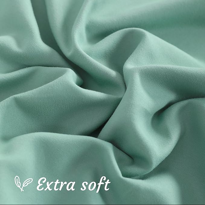 NTBAY Standard Pillow Cases Set of 2, 2 Pack Brushed Microfiber 20x26 Pillow Cases, Soft, Wrinkle, Fade, Stain Resistant Mint Green Pillow Cases with Envelope Closure, 20x26 Inches, Mint Green