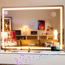 Hasipu Vanity Mirror with Lights and Bluetooth Speaker, 41.3