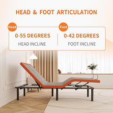 Adjustable Bed Frame with Mattress - 10 Inch Gel Memory Foam Mattress Queen Size Adjustable Bed Bluetooth APP Control, Wireless Remote, Zero Gravity, Anti Snore, Head and Foot Incline, 2000 Series