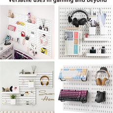 Revamp Your Space With A Versatile Pegboard Kit - Effortlessly Organize Home, Office, And Gaming Setup With Customizable Hanging Solutions (White)