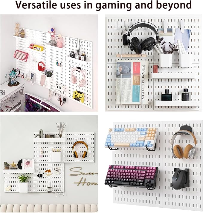 Revamp Your Space With A Versatile Pegboard Kit - Effortlessly Organize Home, Office, And Gaming Setup With Customizable Hanging Solutions (White)