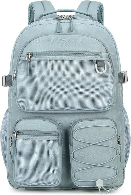 Lohol Water Resistant Backpack with Mulitiple Pockets for School Travel Outdoor College, 15.6 inch Laptop Daypack for Men and Women (Blue)