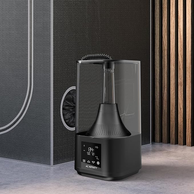 AC Infinity CLOUDFORGE T3, Plant Humidifier 4.5L with VPD Humidity Controls, 10-Level Precision Vaporizer, Extendable Targeting Hose and No-Leak Seal for Grow Tents