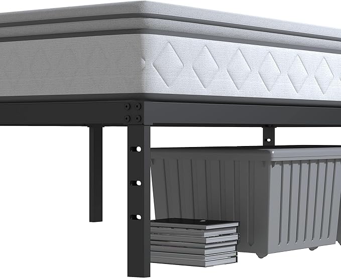 12 Inch Twin Bed Frame No Box Spring Needed, Heavy Duty Metal Platform Bed Frame Twin Size Support Up to 2500 lbs, Easy Assembly, Noise Free, Black