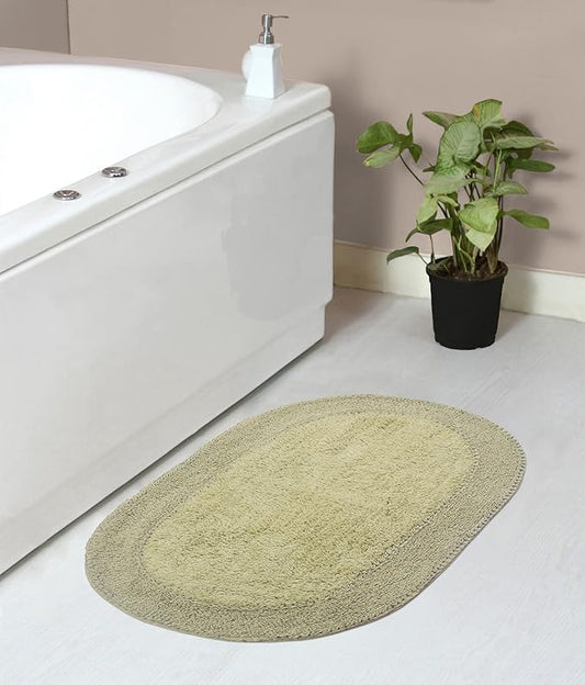 Home Weavers Double Ruffle Collection 100% Cotton Bathroom Rugs Set, Washable Rug, Extra Soft and Absorbent Bath Rug, Kitchen Mat, Bath Mat Set, Bath Floor Mat Non Slip, 21"x34" Rectangle, Sage