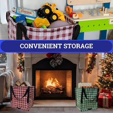 DURASACK Heavy Duty Storage Tote Bag with Zipper Top 22-Gallon Rugged Woven Polypropylene Moving Bag, Reusable Self-Standing Design, Holds up to 500 Pounds, Holiday 2-Pack