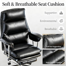 Office Chair with Footrest 500lbs,Executive Desk Chairs for Heavy People, Reclining Computer Chair Comfy Wide Seat Big and Tall High Back, Black