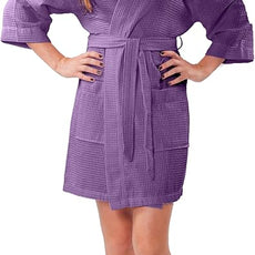 Turquaz Lightweight Short Robes For Women Waffle Kimono Bathrobe - Soft, Fast-Drying, Long-Lasting Cotton Blend