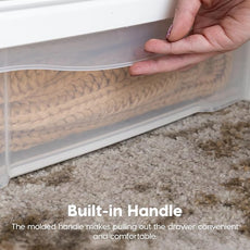 IRIS USA 22 Qt Under Bed Storage, Stackable Organizer Bin Plastic Container with Sliding Drawer, 2 Pack, Multi-Purpose for Clothes, Shoes, Bedding, White