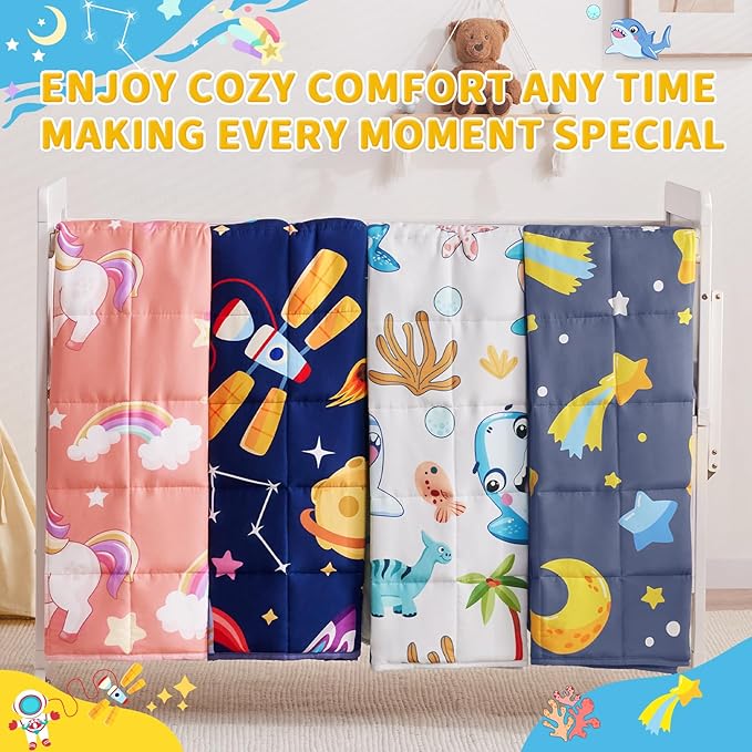 anfie Weighted Blanket Kids (36"x48" 5lbs) Weighted Blanket Cooling Blanket for Sleeping,Throw Size Breathable Blanket with Premium Glass Bead(Red Unicorn)