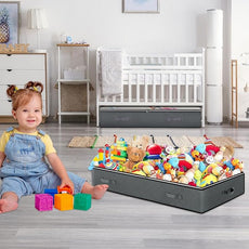 6 Pack Under Bed Storage Containers, 90L Collapsible Closet Organizers and Storage Bins, Underbed Storage Bags for Wrapping Paper, Blanket, Towels, Clothes, Comforter, Sweaters, Linen Sheets