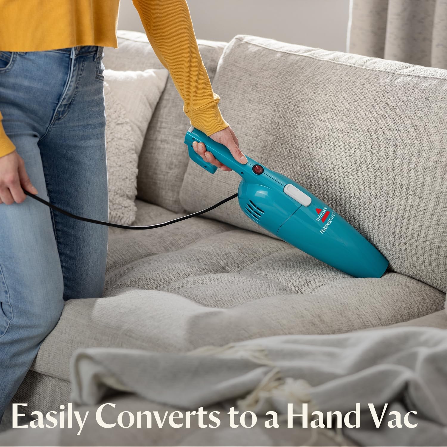 Bissell 2033M Featherweight Stick Lightweight Bagless Vacuum and Electric Broom with Crevice Tool for Hard Floors and Carpets, Blue Dormly