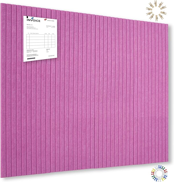 Large Cork Board Alternative-12 Pcs Self-Adhesive Felt Bulletin Board Tiles, Felt Pin Board Cork Board Tiles for Home Office Wall Decor, Tack Board 47"x35" (Rose