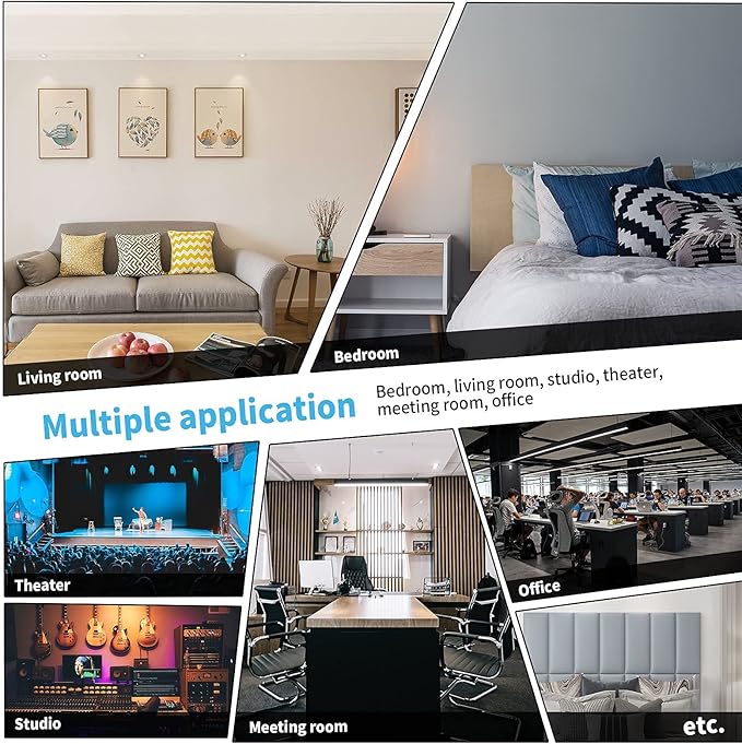 Art3d Peel and Stick Black King Headboard, 12-Pack Upholstered Headboard for Queen, Full-Size Bed, Padded Wall Panel