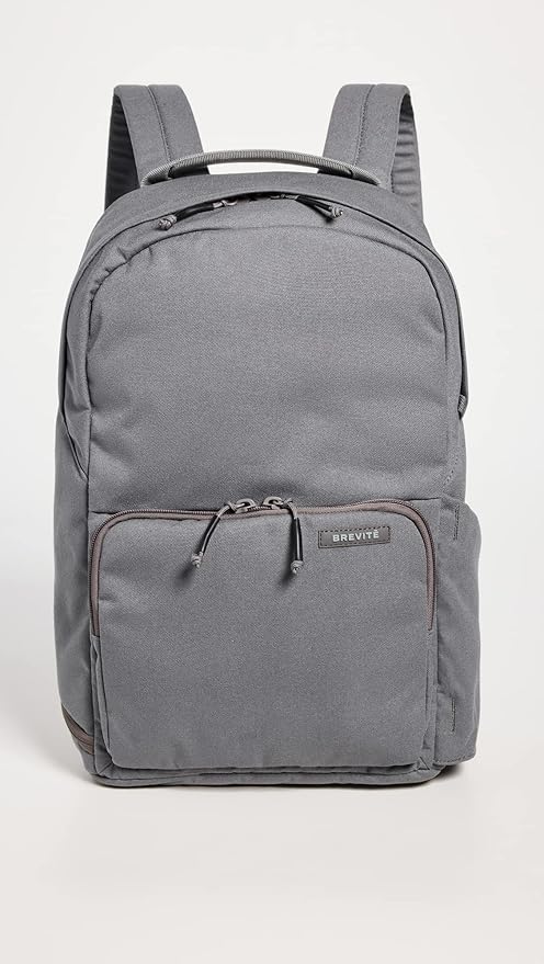 BREVITE The Backpack- Casual daypack backpacks for every function. Compact but spacious 18L aesthetic traveling backpack with laptop compartment. (Charcoal Grey)