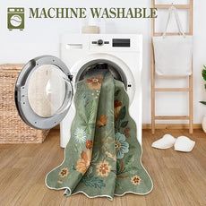 Lahome Floral Washable Runners for Hallways, 2x5 Kitchen Runner Ultra-Thin, Non-Slip Soft Hallway Rug Stain Resistant Boho Low-Pile Carpet for ‎Laundry Bathroom Bedroom(2x5ft,Green)