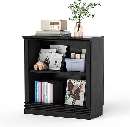 2-Shelf Bookcase, 32" Tall Floor Standing Bookshelf with Adjustable Shelves, Storage & Display Shelf for Living Room, Bedroom, Home Office – Black, 31.5" Wide
