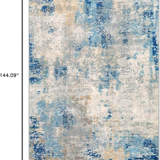Lahome Modern Abstract 9x12 Area Rugs for Living Room, Washable Living Room Rug for Bedroom Low Pile Non Slip, Soft Indoor Accent Carpet for Dining Room Table Apartment, Blue/Grey