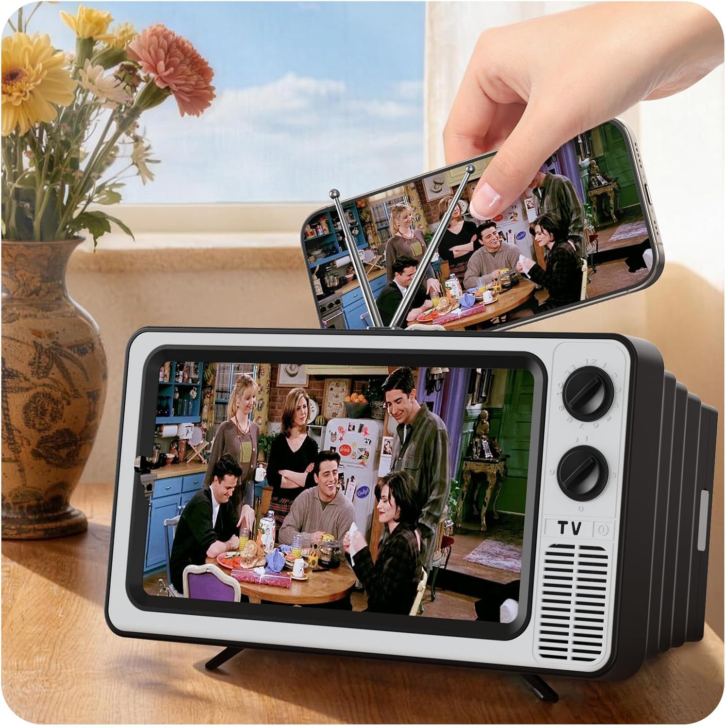 SEANCHEER Retro TV Phone Screen Magnifier – 12” Foldable Mini Cinema