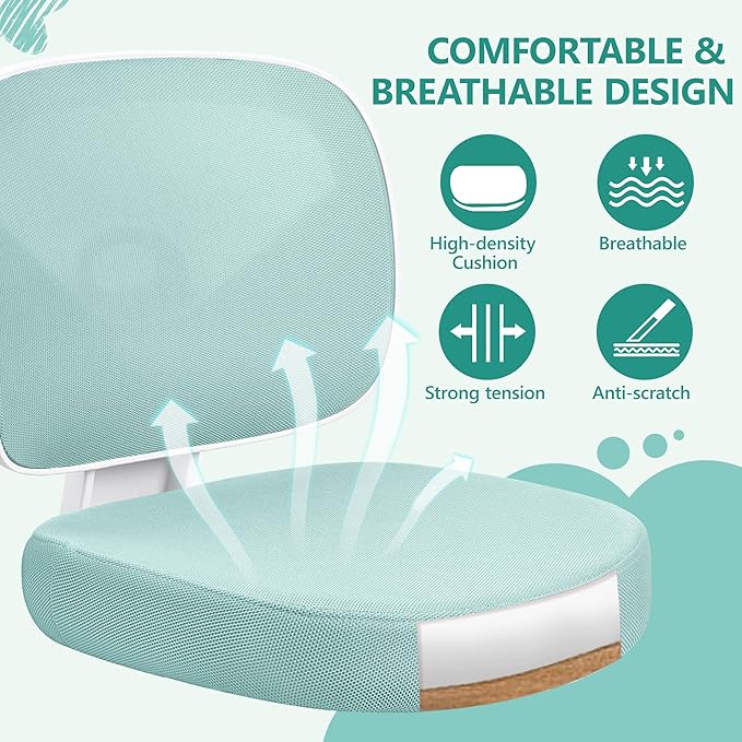 Primy Kids Desk Chair, Pink Study Chair for Boys Girls with Height Adjustable, Swivel Mesh Task Student Chairs for 4-12, Growing Teen Office Chair for Home/School/Office (Light Teal)