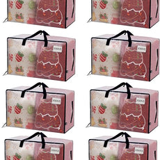 VENO 8 Pack Moving Bags and Large Christmas Decoration Storage Bins with lids. Alternative to Moving Boxes, Packing Supplies for College. Heavy Duty Totes (Clear, 8 Pack)