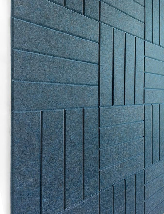 Felt Bulletin Board Tiles | Modern Cork Board Alternative | Large Cork Boards for Walls | Aesthetic Felt Wall Panels for Office & Home Decor | Pinboard & Photo Board (12-Pack) | Prussian Blue