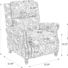 Recliner Chair, Modern Pushback Armchair with Adjustable Backrest & Footrest for Bedroom, Living Room (Rococo Green,Set of 1)