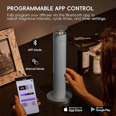 Waterless Scent Diffuser Starter Kit - Alloy Atomization System, Smart Rechargeable Hotel Scent Diffuser, 1500 Sq Ft Coverage, Including 120ml Essential Oil, for Home, Large Room, Spa, Pastel Blue