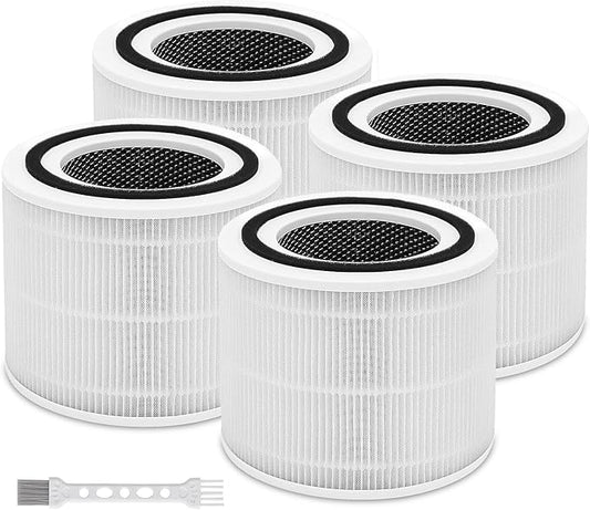 4 Pack Core 300/Core P350 Compatible with LEVOIT Core P350/Core 300 and Core 300S, Grade True Filter High-Efficiency Activated Carbon, Compare to Part # Core 300-RF (white-4Pack)