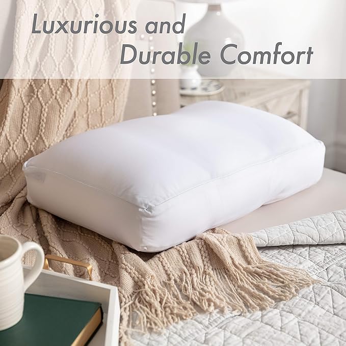 Cover Only for Premium Microbead Bed Pillow, Large Extra Smooth - Ultra Comfortable Sleep with Silk Like Anti Aging Cover 85% Spandex/ 15% Nylon Breathable, Cooling White