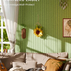 Bumusty Large Cork Board Alternative-47 x35 Felt Bulletin Board Tiles, with 30 Pushpins, 70 Adhesive Tabs, 12-Pack Slat Wall Paneling, Cork Boards for Office Push Pin Board Felt Board-Kelly Green