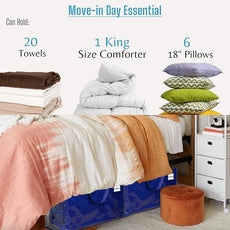 VENO 8 Pack Moving Bags and Large Christmas Decoration Storage Bins with lids. Alternative to Moving Boxes, Packing Supplies for College. Heavy Duty Totes (Blue, 8 Pack)