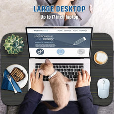 Zapuno Foldable Laptop Bed Table Multi-Function Lap Serving Tray Dining Table with Storage Drawer and Water Bottle Holder, Slot for Eating, Working on Couch/Sofa (Arc Shape)