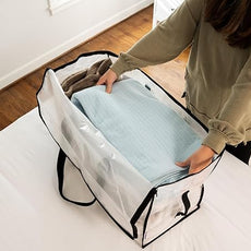 ClearSpace Heavy Duty Moving Bags or Storage Bags – Clear Storage Bins with Lids, Large Moving Boxes with Backpack Straps & Zippers,– Packing Box & Moving Supplies for College Dorm, 7 Pack