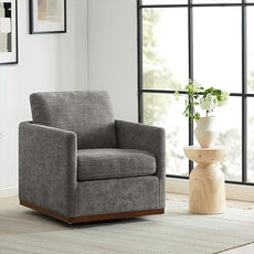 CHITA Swivel Accent Chair, FSC Certified Mid Century Modern Arm Chair for Living Room and Bedroom, Fully Assembled, Grey