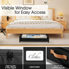 Yecaye Under Bed Storage with Wheels 2Pack, 70L Larger Capacity Under Bed Storage Containers, Underbed Shoe Storage Organizer, Rolling Under Bed Metal Drawers for Clothes, Blankets(35.5 x 17 x 6.7in)