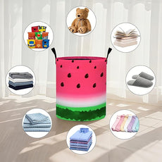 Watermelon Laundry Basket Foldable Oxford Cloth Tote Bag Laundry Hamper Clothes Storage Bucket Organizer For Bathroom/Laundry Storage/Bedroom 19.6x15.7 Inch