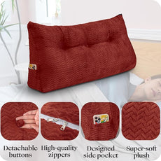 Large Bolster Triangular Headboard Wedge Backrest Positioning Support Bed Rest Reading Pillows Headboard Wedge Pillows for Day Bed with Removable Cover