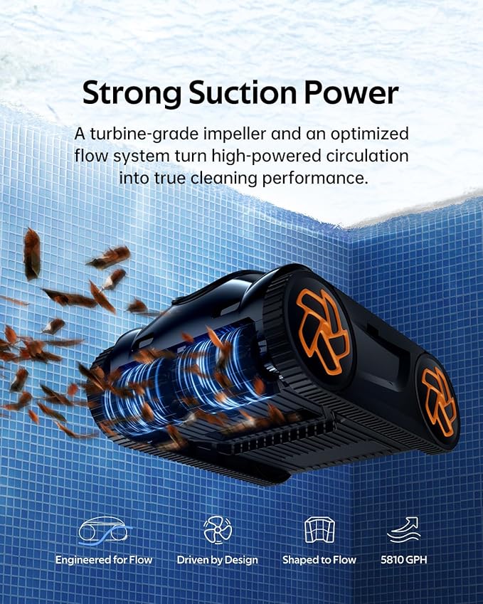 (2025 Upgrade) iGarden Pool Cleaner K36, Cordless Pool Vacuum Robot for Inground & Above Ground Pools, Smart Navigation, 220 Min Runtime, Touchscreen, Self-Parking, Cleans Floor, Wall & Waterline