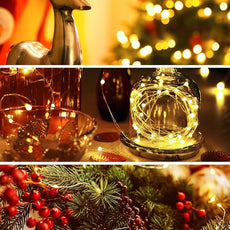 6 Pack Fairy Lights Battery Operated - 7ft 20 LED Twinkle Lights Copper Wire Mini String Lights Firefly Lights for Mason Jars DIY Crafts Christmas Wedding Party Centerpiece Table Decor, Warm White