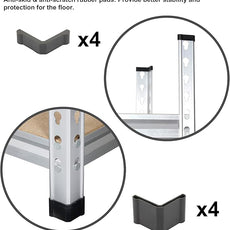 Amazon Basics 5-Tier Medium Duty Storage Shelving Single Post Press Board Shelf - 48 x 18 x 72 Inches, Aluminum