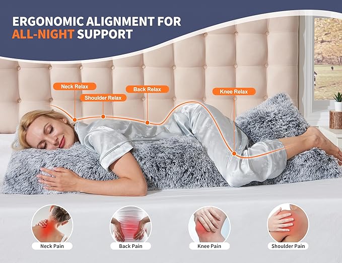 Large Memory Foam Body Pillow with Removable Long Firm 20x54 Body Pillow Cases for Bed Green Pregnancy Custom Body Pillows Snuggles Pillows Body Machine Washable