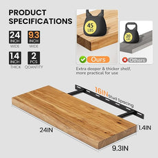 Fun Memories Floating Shelves for Wall, 24