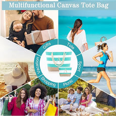 YOOLIFE Beach Bags for Women - Travel Canvas Beach Tote, Pool Waterproof Bag, Travel Essentials, Gifts for Women Birthday